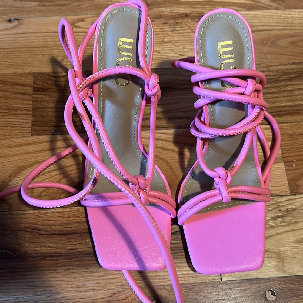 Ego Official Pink Strap Up Heels